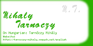 mihaly tarnoczy business card