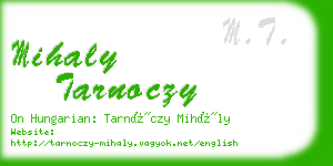 mihaly tarnoczy business card